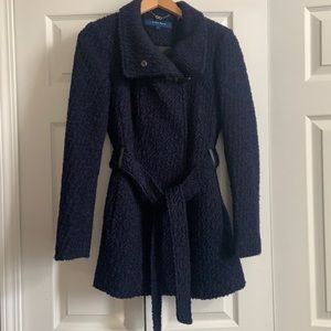 Navy and Black boucle coat